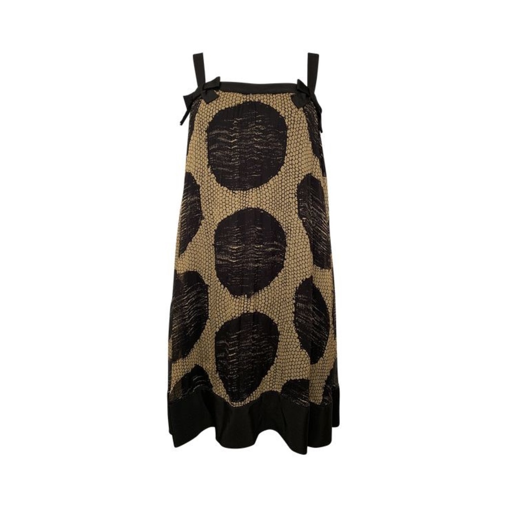 Diane von Furstenburg Circle Pattern Silk Shift Dress with Bow Detail